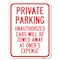 Signmission Private Parking Unauthorized Cars Will Be Towed Away at Owners Expense, A-1824-23261 A-1824-23261 - alternate 1